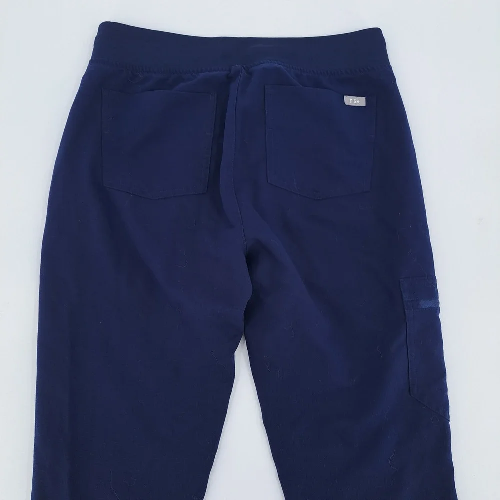 FIGS Technical Collection Scrub Jogger Pants Womens Small Navy Blue Solid Cargo